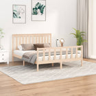 Bedframe Met Hoofdbord Massief Grenenhout 160 x 200 cm Naturel