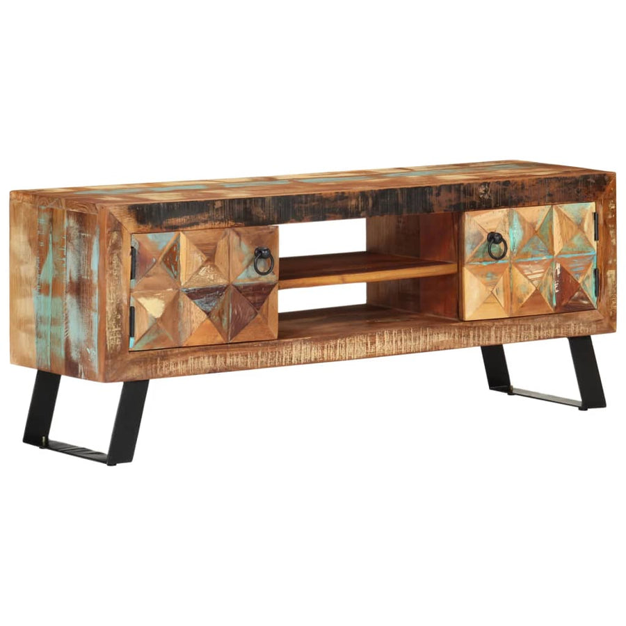 Tv-Meubel 112X30X Massief Gerecycled Hout