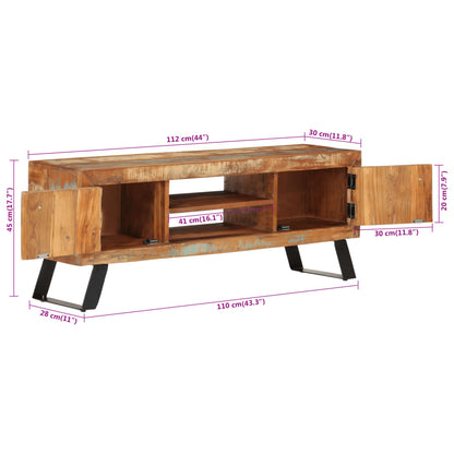 Tv-Meubel 112X30X Massief Gerecycled Hout