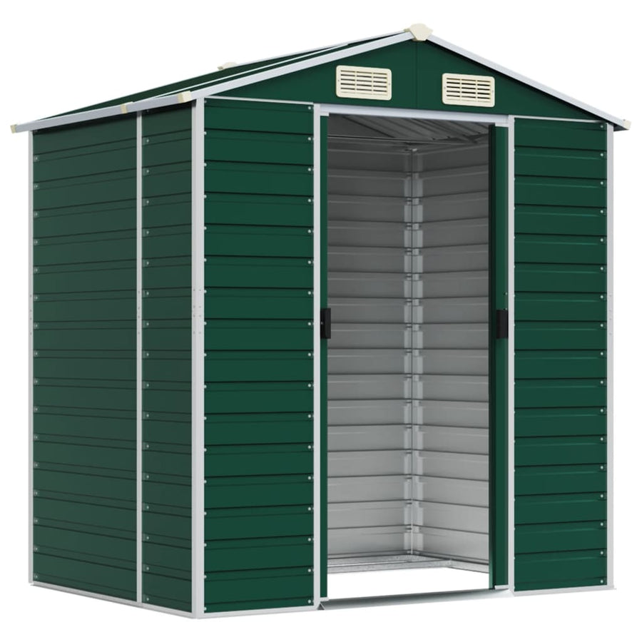 Tuinschuur Gegalvaniseerd Staal 191 x 130 x 198 cm Groen