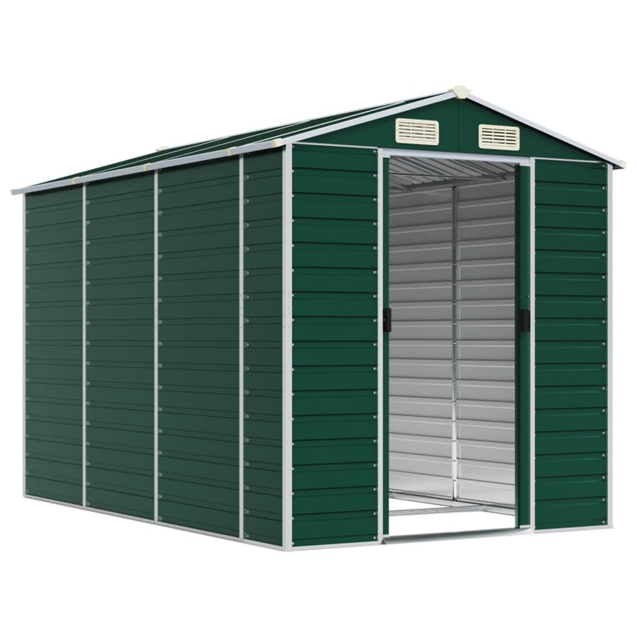 Tuinschuur Gegalvaniseerd Staal 191 x 300 x 198 cm Groen