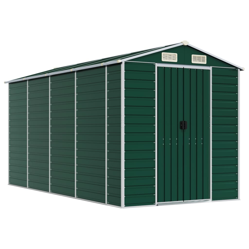 Tuinschuur 191X385X198 Cm Gegalvaniseerd Staal Groen
