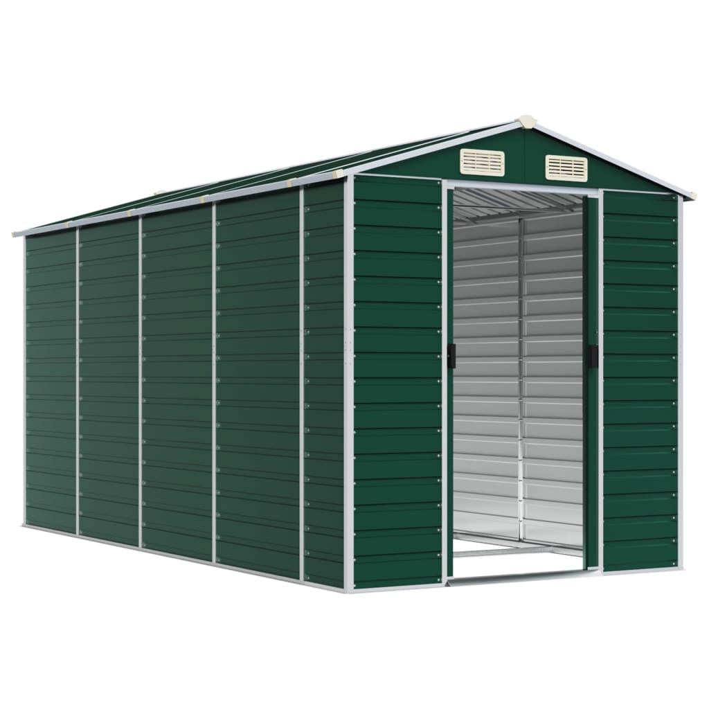 Tuinschuur 191X385X198 Cm Gegalvaniseerd Staal Groen