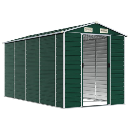 Tuinschuur 191X385X198 Cm Gegalvaniseerd Staal Groen