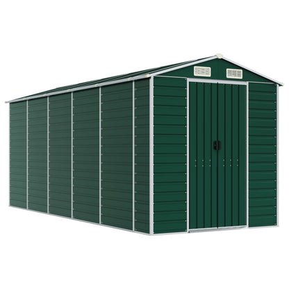 Tuinschuur Gegalvaniseerd Staal 191 x 470 x 198 cm Groen