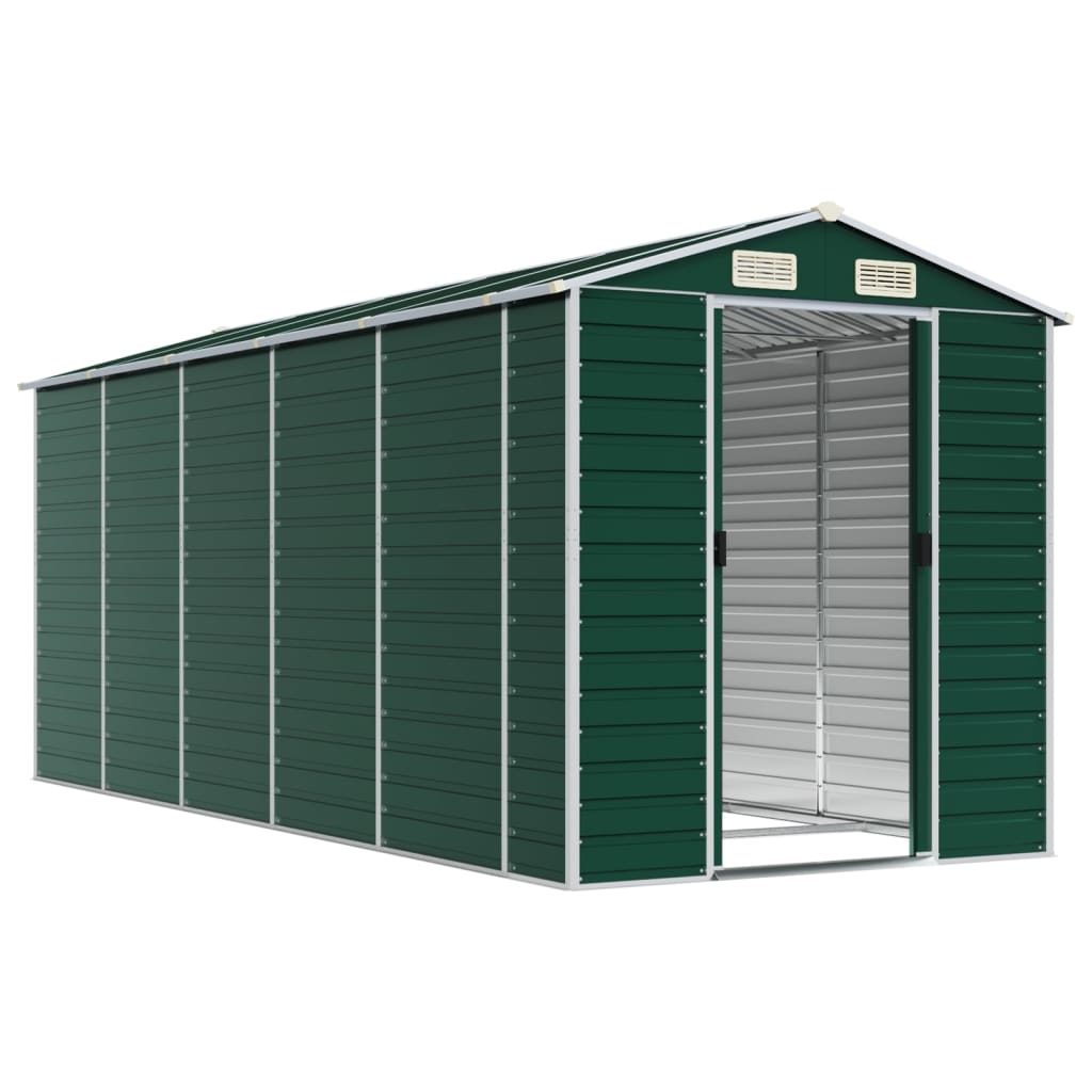 Tuinschuur Gegalvaniseerd Staal 191 x 470 x 198 cm Groen