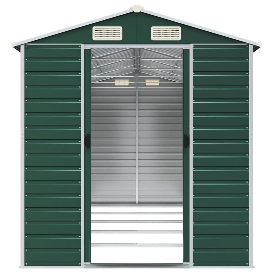 Tuinschuur Gegalvaniseerd Staal 191 x 470 x 198 cm Groen