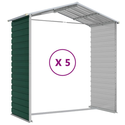 Tuinschuur Gegalvaniseerd Staal 191 x 470 x 198 cm Groen