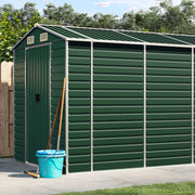 Tuinschuur 191x555x198 cm gegalvaniseerd staal groen