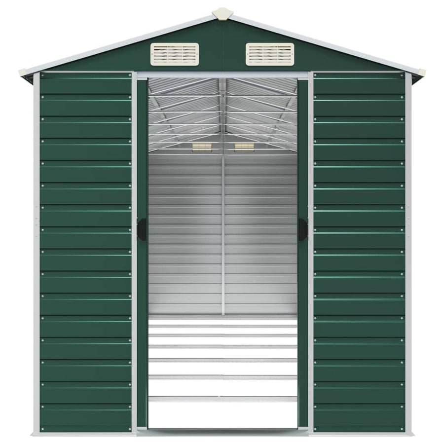 Tuinschuur Gegalvaniseerd Staal 191 x 640 x 198 cm Groen
