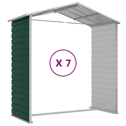 Tuinschuur Gegalvaniseerd Staal 191 x 640 x 198 cm Groen