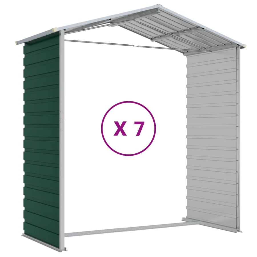 Tuinschuur Gegalvaniseerd Staal 191 x 640 x 198 cm Groen