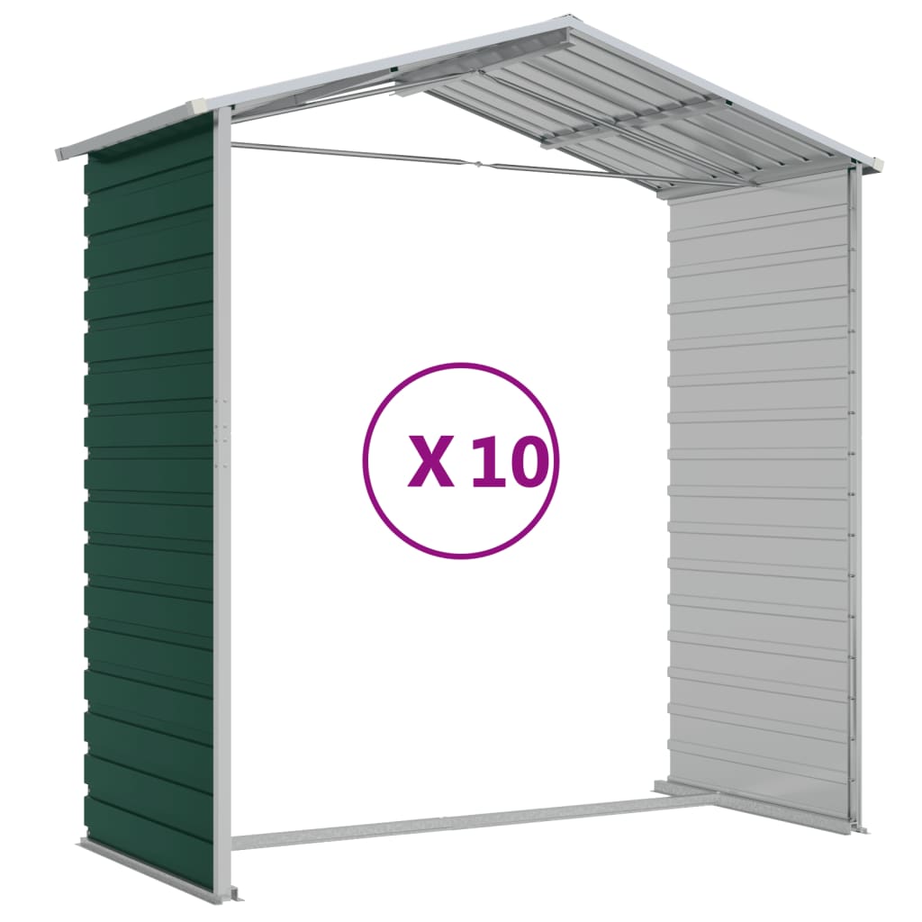 Tuinschuur Gegalvaniseerd Staal 191 x 895 x 198 cm Groen