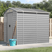 Garden Shed Light Grey 191x215x198 cm Galvanized Steel