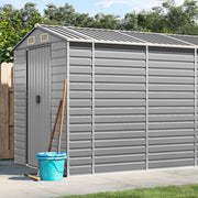 Garden Shed Light Grey 191x640x198 cm Galvanized Steel