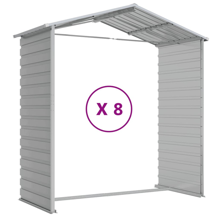 Tuinschuur Gegalvaniseerd Staal 191 x 725 x 198 cm Lichtgrijs