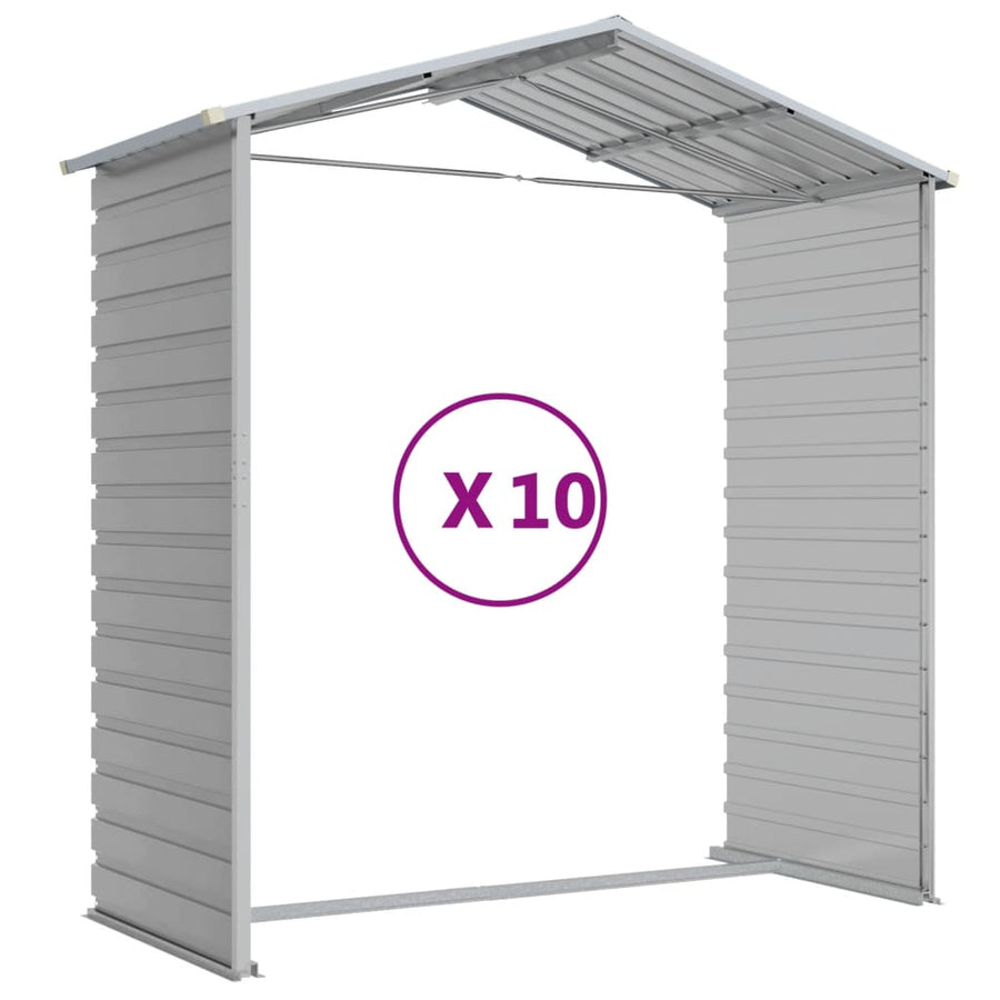 Tuinschuur 191X895X198 Cm Gegalvaniseerd Staal Lichtgrijs