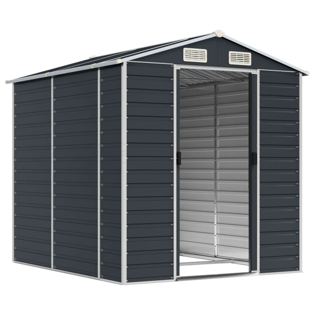 Tuinschuur Gegalvaniseerd Staal Kleurig 191 x 215 x 198 cm Antraciet