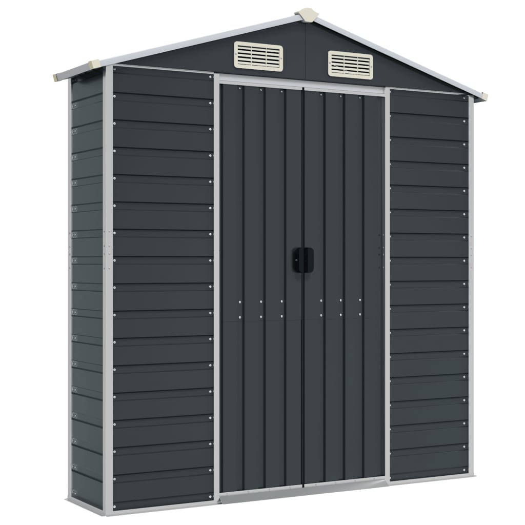 Tuinschuur Gegalvaniseerd Staal Kleurig 191 x 215 x 198 cm Antraciet