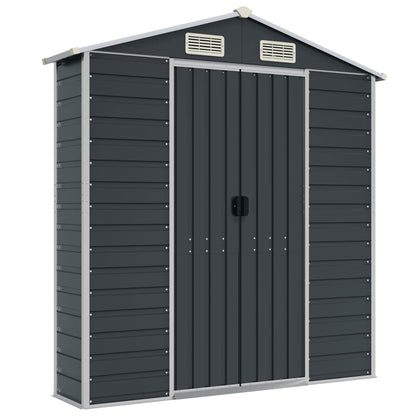 Tuinschuur Gegalvaniseerd Staal Kleurig 191 x 215 x 198 cm Antraciet