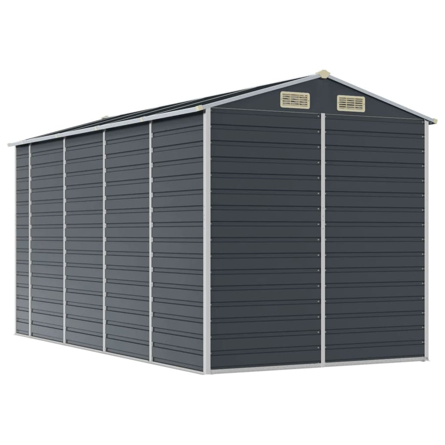 Tuinschuur Gegalvaniseerd Staal Kleurig 191 x 385 x 198 cm Antraciet