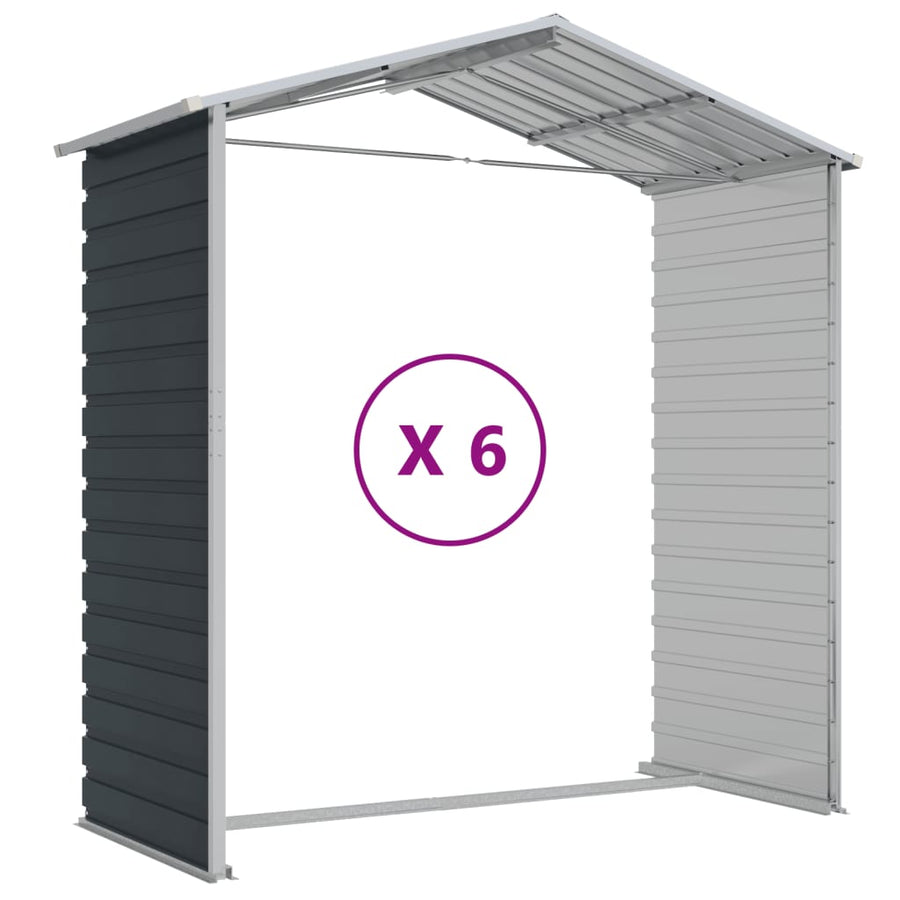 Tuinschuur 191X555X198 Cm Gegalvaniseerd Staal Antracietkleurig