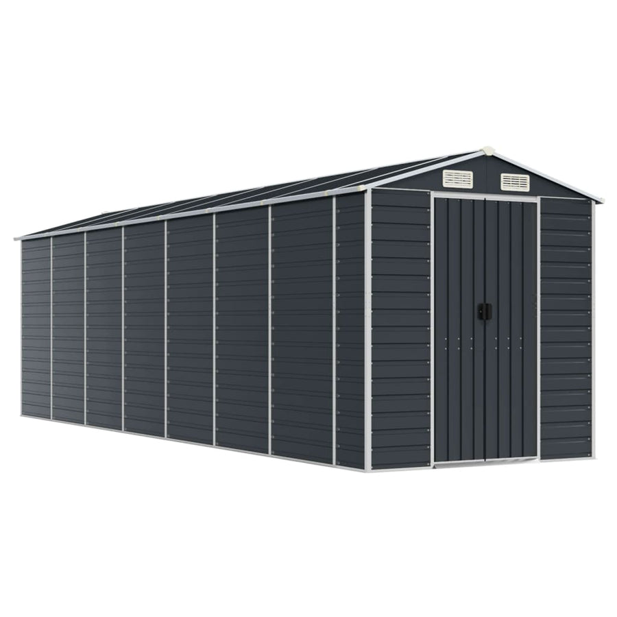 Tuinschuur Gegalvaniseerd Staal Kleurig 191 x 640 x 198 cm Antraciet