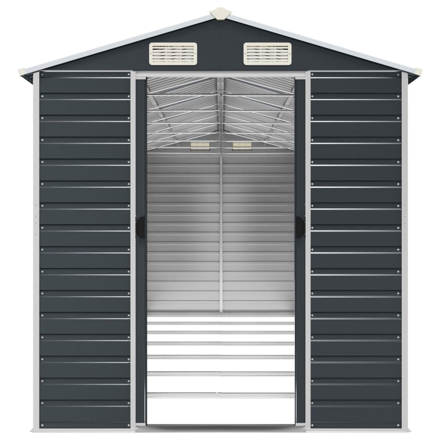 Tuinschuur Gegalvaniseerd Staal Kleurig 191 x 640 x 198 cm Antraciet