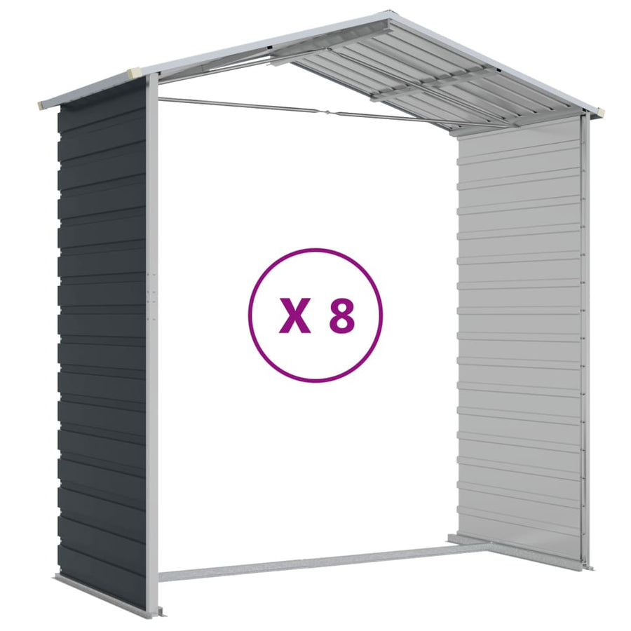 Tuinschuur 191X725X198 Cm Gegalvaniseerd Staal Antracietkleurig