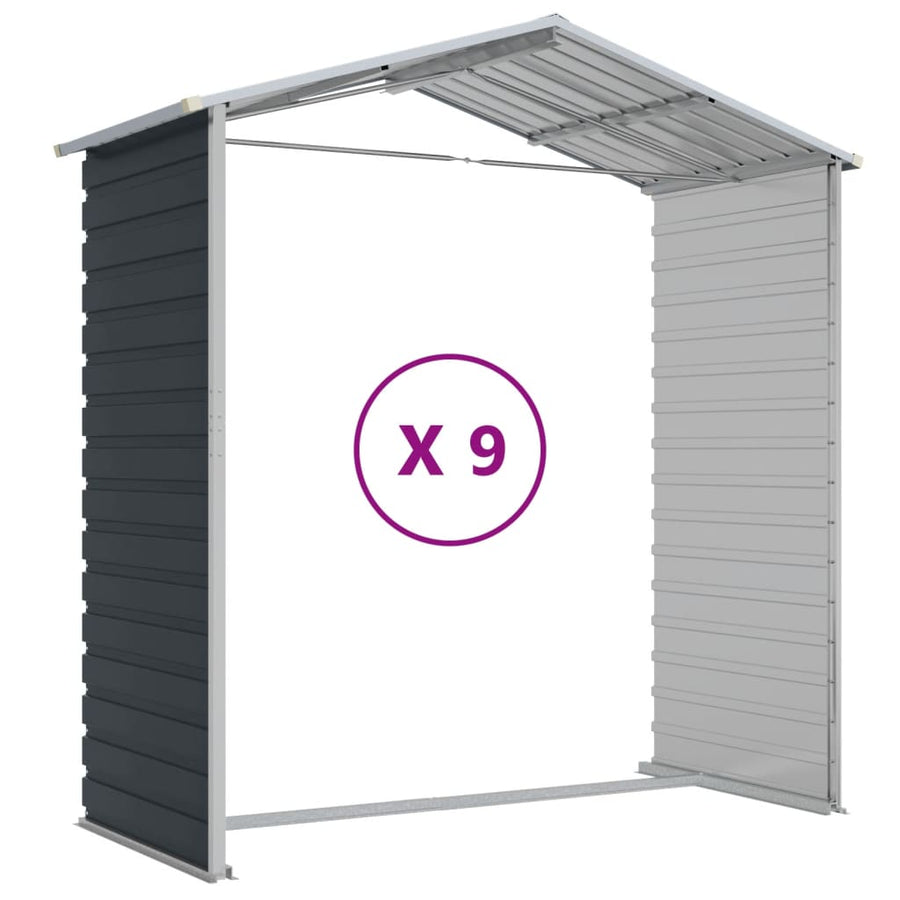 Tuinschuur Gegalvaniseerd Staal Kleurig 191 x 810 x 198 cm Antraciet