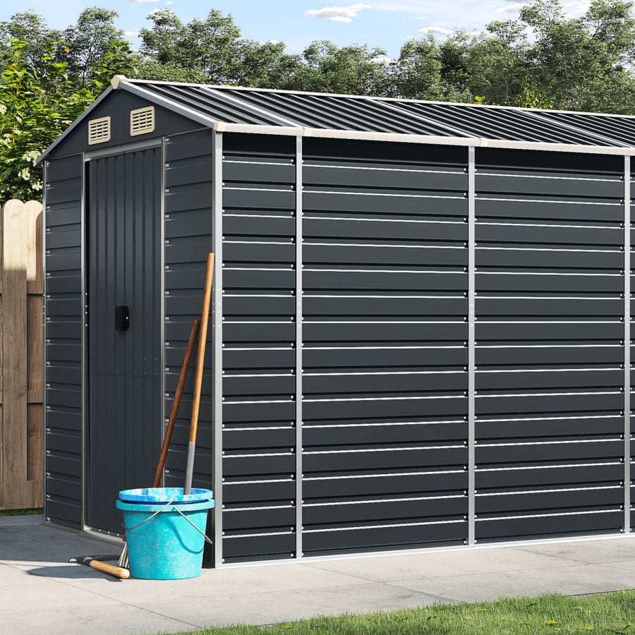Tuinschuur Gegalvaniseerd Staal Kleurig 191 x 810 x 198 cm Antraciet