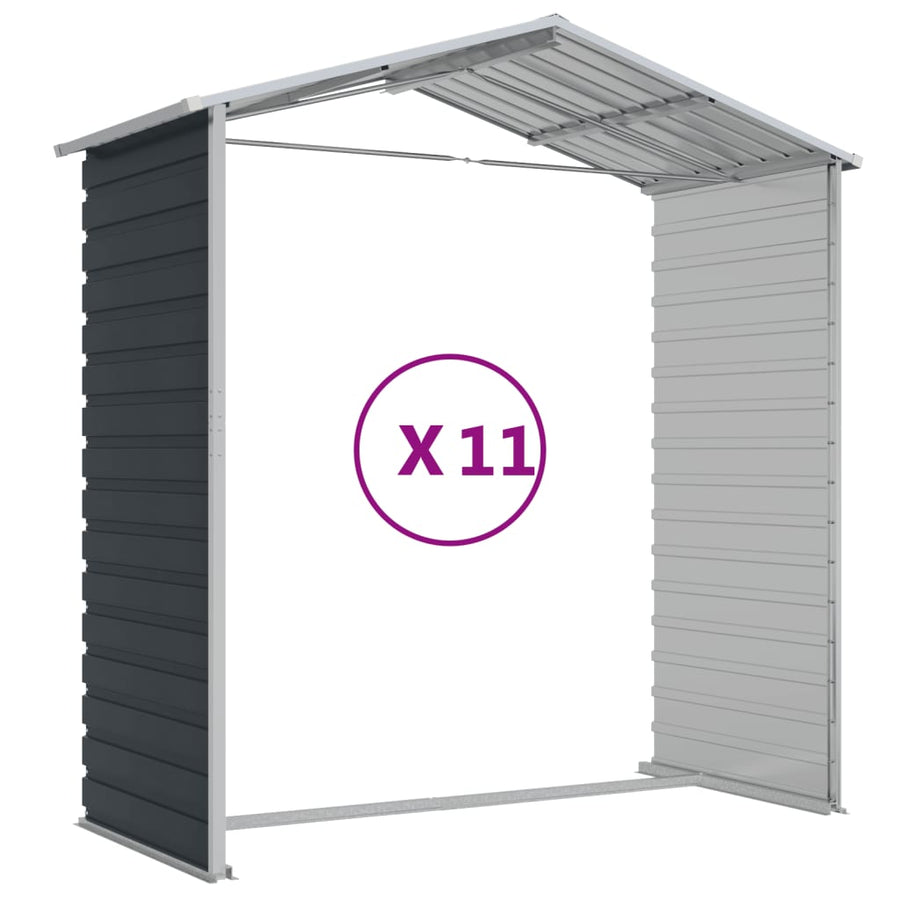 Tuinschuur Gegalvaniseerd Staal Kleurig 191 x 980 x 198 cm Antraciet