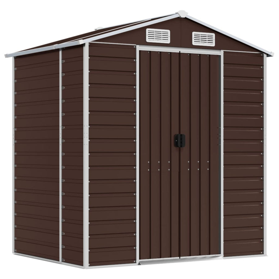 Tuinschuur 191X130X198 Cm Gegalvaniseerd Staal Bruin