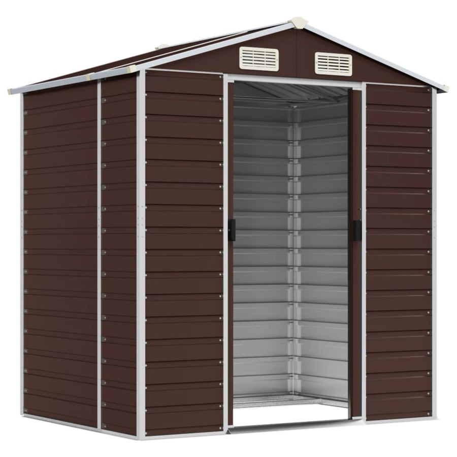 Tuinschuur 191X130X198 Cm Gegalvaniseerd Staal Bruin