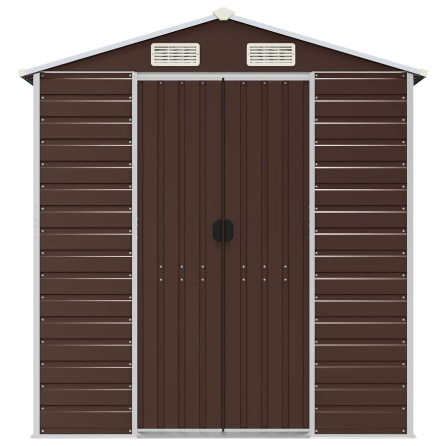 Tuinschuur 191X130X198 Cm Gegalvaniseerd Staal Bruin