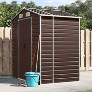 Garden Shed 191x130x198 cm Galvanized Steel Brown