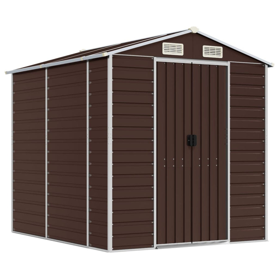 Tuinschuur Gegalvaniseerd Staal 191 x 215 x 198 cm Bruin
