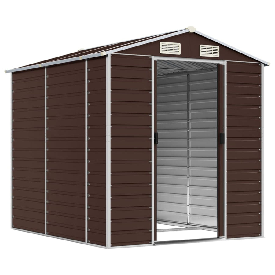 Tuinschuur Gegalvaniseerd Staal 191 x 215 x 198 cm Bruin
