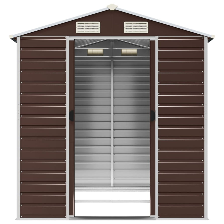 Tuinschuur Gegalvaniseerd Staal 191 x 215 x 198 cm Bruin