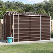 Garden Shed Brown 191x300x198 cm Galvanized Steel