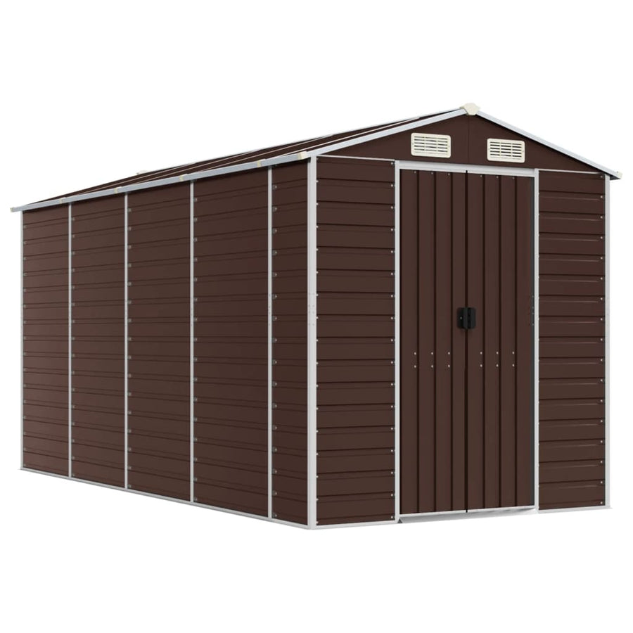 Tuinschuur Gegalvaniseerd Staal 191 x 385 x 198 cm Bruin