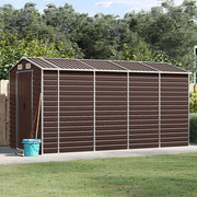 Tuinhuis 191x385x198 cm bruin gegalvaniseerd staal