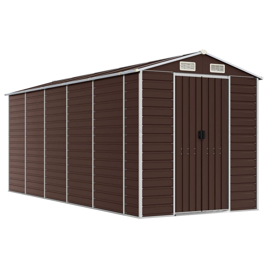 Tuinschuur Gegalvaniseerd Staal 191 x 470 x 198 cm Bruin