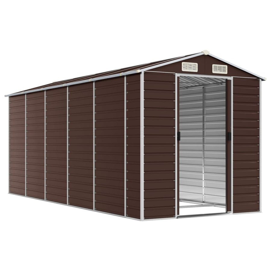 Tuinschuur Gegalvaniseerd Staal 191 x 470 x 198 cm Bruin