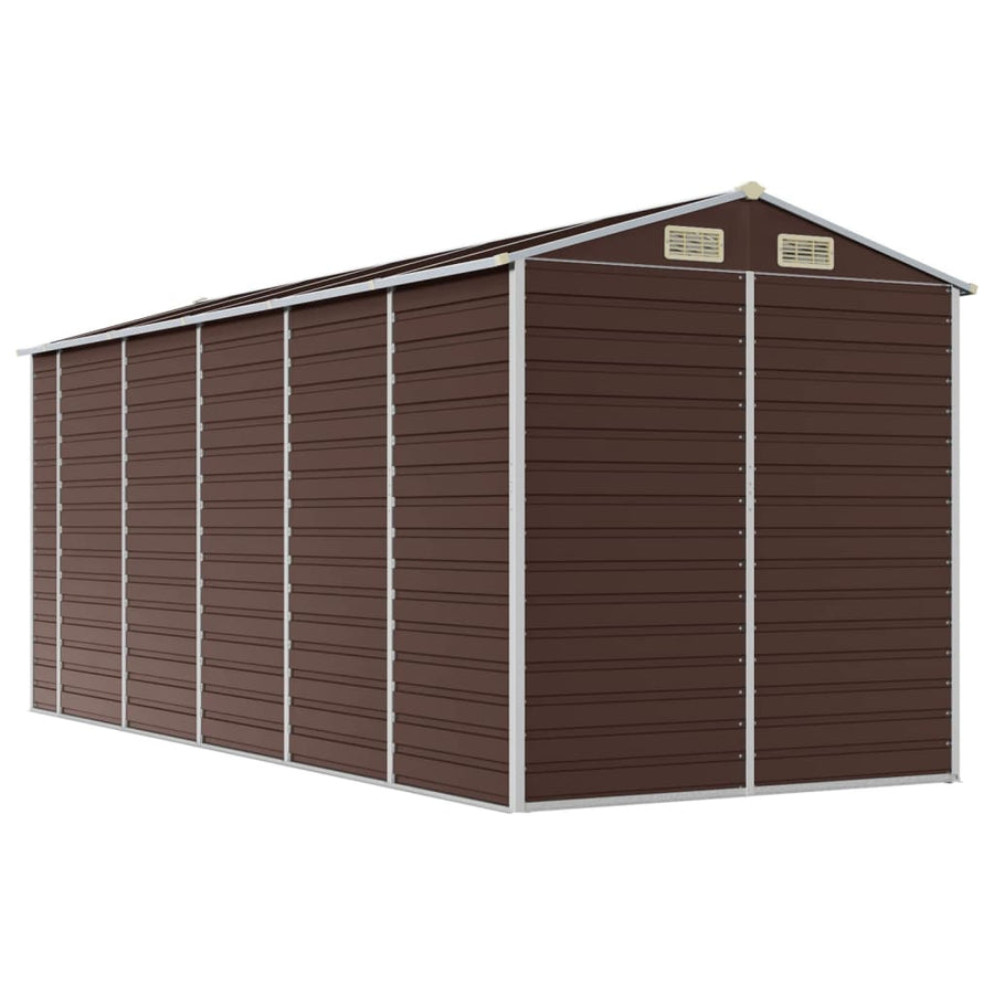Tuinschuur Gegalvaniseerd Staal 191 x 470 x 198 cm Bruin