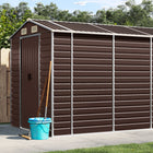 Brown Garden Shed 191x470x198 cm Galvanized Steel
