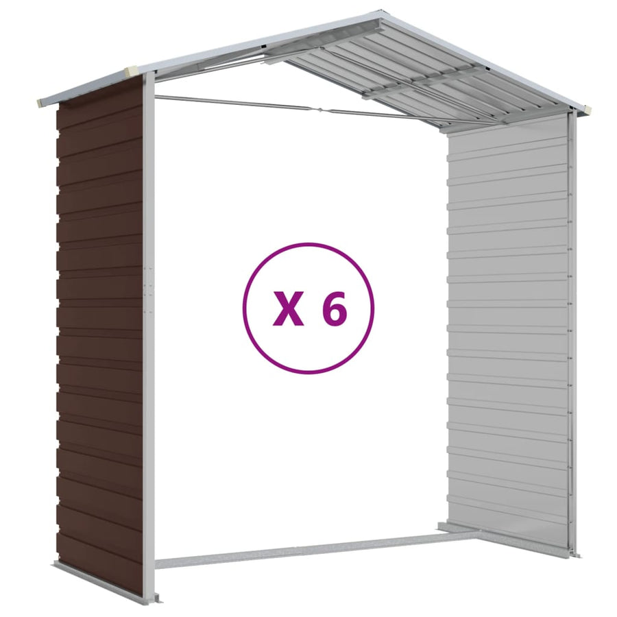 Tuinschuur 191X555X198 Cm Gegalvaniseerd Staal Bruin
