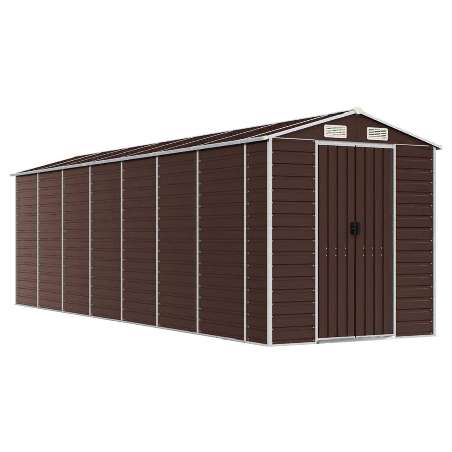 Tuinschuur 191X640X198 Cm Gegalvaniseerd Staal Bruin