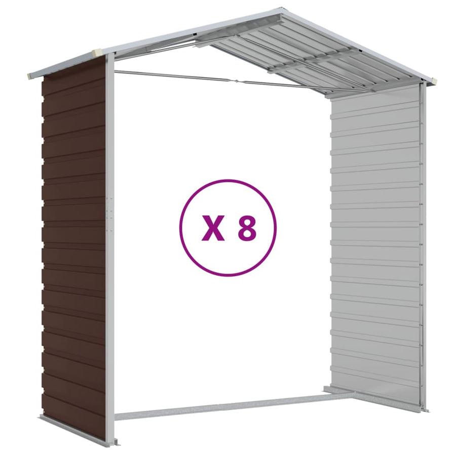 Tuinschuur Gegalvaniseerd Staal 191 x 725 x 198 cm Bruin