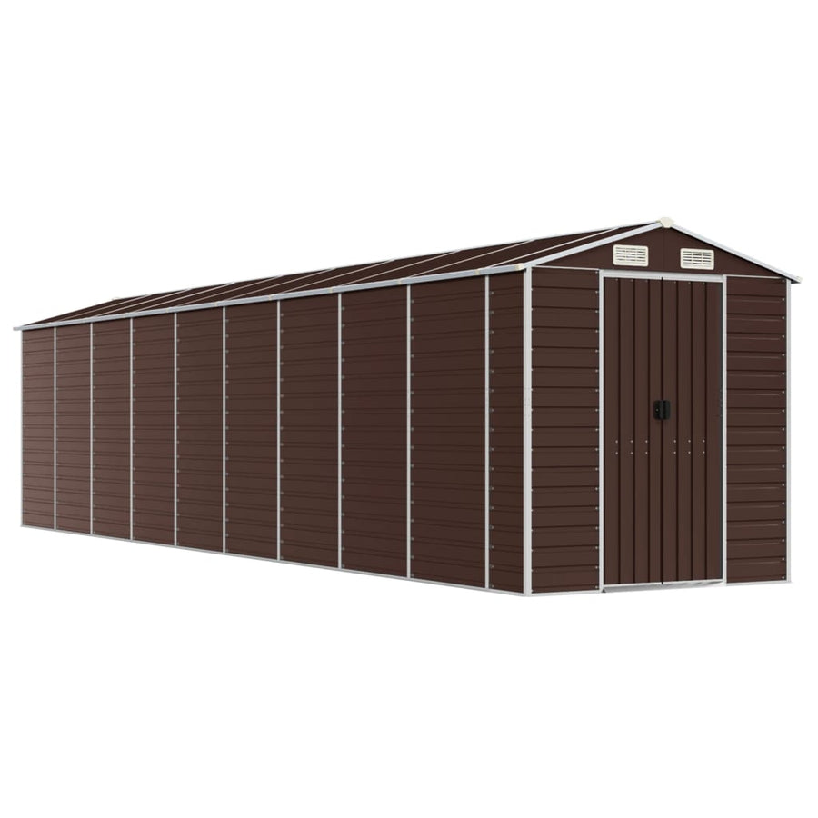 Tuinschuur 191X810X198 Cm Gegalvaniseerd Staal Bruin